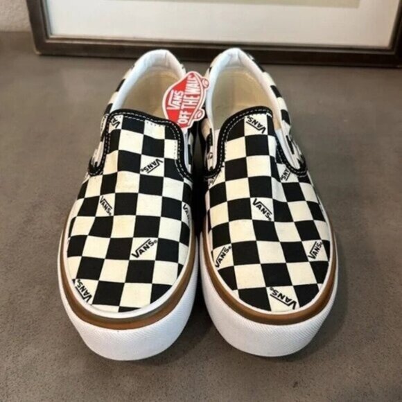 VANS Era Stacked Checkerboard Slip On Canvas Shoes - Picture 1 of 7